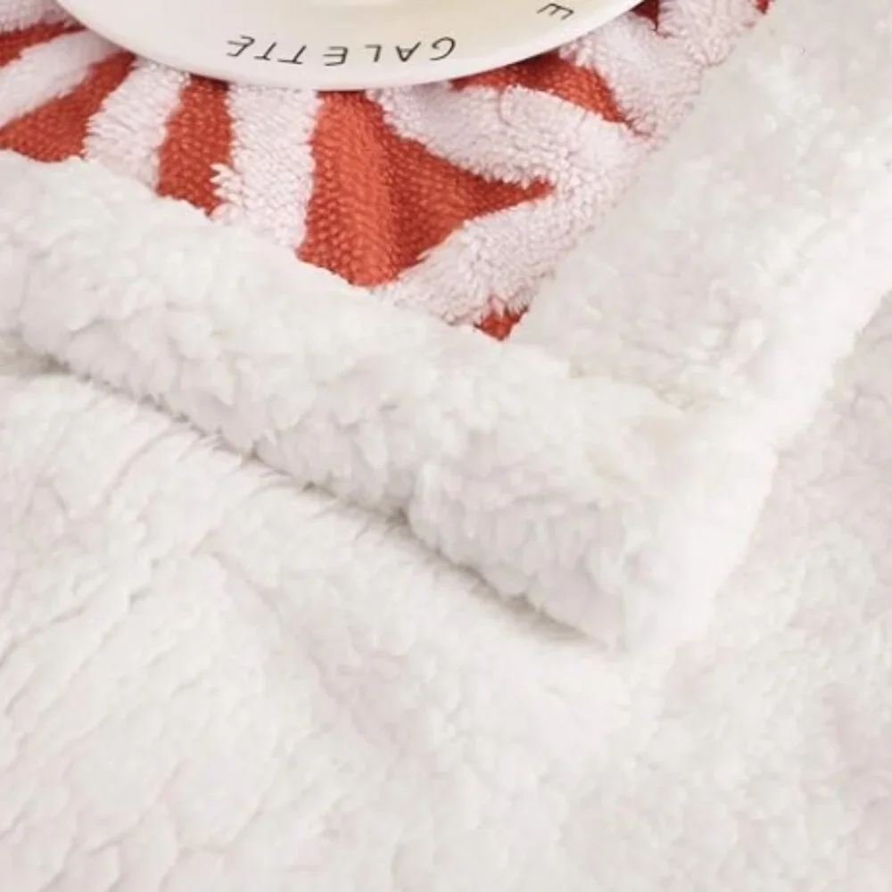 Fall Sherpa Fleece Blanket Throw Blanket Coral 51